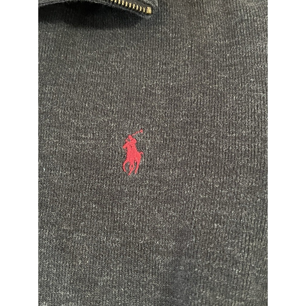 Polo Ralph Lauren Pullover Shirt Men Medium Gray Performance 1/4 Zip Long Sleeve - Picture 2 of 6